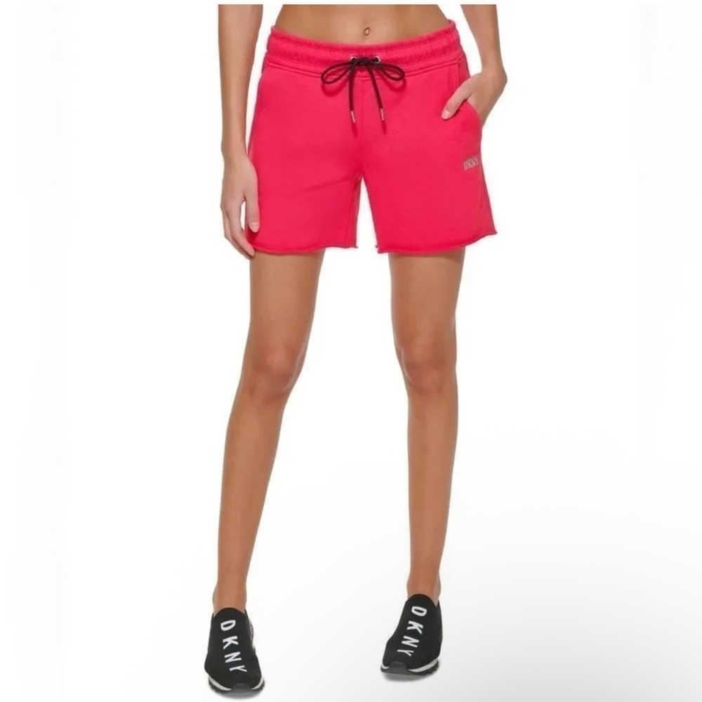 Dkny Sport Womens Womens Metallic Logo Shorts Pink NWT - Picture 2 of 2